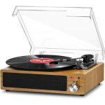Platine vinyle, tourne - disque vinyle bluetooth portable avec 3 vitesses 33 / 45 / 78 tr / min, haut ...