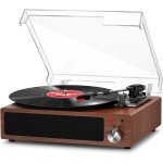 Platine vinyle, tourne - disque vinyle bluetooth portable avec 3 vitesses 33 / 45 / 78 tr / min, haut ...