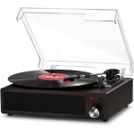 Platine vinyle, tourne - disque vinyle bluetooth portable avec 3 vitesses 33 / 45 / 78 tr / min, haut ...