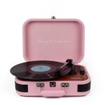 Platine vinyle vc600 - tourne - disque - bluetooth - lecteur et convertisseur de vinyle - rose