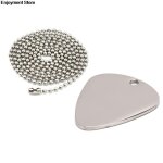 Plectres de guitare avec cha�ne en acier inoxydable, collier en argent
