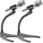 Pmks8x2 lot de 2 pieds de microphone de bureau universels réglables ¿ support de micro a profil bas ... Pmks8x2 lot de 2 pieds de microphone de bureau universels réglables ¿ support de micro a profil bas ...