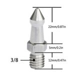 Pointes de trpied en acier inoxydable, 2 pices, 3 / 8 1 / 4 m8 pouces, pice de rechange pour appareil ...