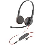 Poly blackwire c3225 - 3200 series - micro - casque - sur - oreille - filaire - jack 3, 5mm, usb - c ...