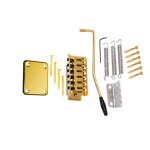 Pont de guitare electrique tremolo doré avec plaque de cou, pièce de rechange pour guitare fender strat ... Pont de guitare electrique tremolo doré avec plaque de cou, pièce de rechange pour guitare fender strat ...