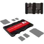 Portable memory card case with label for 2 sd cards and 4 micro sd (sd6) cards Portable memory card case with label for 2 sd cards and 4 micro sd (sd6) cards