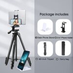 Porte - 2in1 trépied - trépied en aluminium de 152cm avec télécommande, support pour téléphone, ipad, ... Porte - 2in1 trépied - trépied en aluminium de 152cm avec télécommande, support pour téléphone, ipad, ...