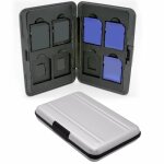 Porte carte argent pour 16 cartes sd, protecteur, tuis, micro sd, sdhc, sdxc,