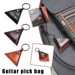 Porte - plectre en forme de triangle, etui en cuir souple, accessoires plectre porte - cl�s etuis de ...