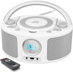 Poste cd enfant, radio fm lecteur cd portable boombox (avec bluetooth, radio fm, usb, aux, prise casque) ...