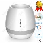 Pot de fleur musical blanc pot de fleur avec lecteur de musique tactile led haut - parleur, bluetooth ...