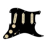 Pre - wired strat pickguard custom shop texas special sss black 11 hole