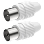 Prise antenne tv fiche coaxiale mle & femelle coupleur pour tlvision par cble iec tv antennes sat ...
