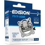 Prise d'antenne tv universelle tvt - 100, prise de passage tv - r encastr� 2 connecteurs, convient pour ...