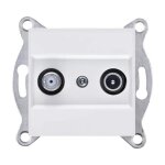 Prise finale tv / sat - exen - blanc - m�canisme sans cadre - r�sistant aux uv - installation encastr�e ...