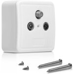 Prise murale tv sat - triple prise lectrique pour antenne tlvision radio satellite - 3 ports - mle ...