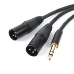 Profession 6. 35mm (1 / 4 pouces) prise mle trs vers 2 double microphone mle xlr adaptateur de convertisseur ...