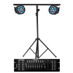 Projecteurs ibiza a led pack light 2 par mini rgbw contrleur dmx + portique
