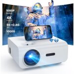 Projecteur natif full hd 1080p, 5g wifi bluetooth r�troprojecteur 10000lux home cinema vid�oprojecteur ...