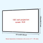 Projecteur pliant simple en soie de lait, écran souple 60 - 150 pouces, 16:9, portable, extérieur, haute ... Projecteur pliant simple en soie de lait, écran souple 60 - 150 pouces, 16:9, portable, extérieur, haute ...