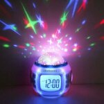 Projecteur radio r�veil �toile led lcd alarm musique thermom�tre pr cateau no�l ciel �toil� led reveil ...