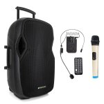 Pronomic move 115ma - a - enceinte portable 15'' / 60w, 2 micros sans fil vhf - usb, sd, mp3, bt - syst�me ...