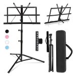 Pupitre de musique pliable, lger et portable rglable, pupitre de musique 2 en 1 et support de bureau ...