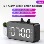 Q9 bt horloge haut - parleur numrique miroir rveil ecran led prise en charge de la radio fm carte tf ...