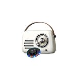 Radio bluetooth fm vintage retro35 portable blanche batterie rechargeable look r�tro, entr�e aux - in ...