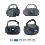 Radio cd avec effets lumineux leds usb / mp3 fm avec entr�e auxiliaire et r�cepteur sans fil.