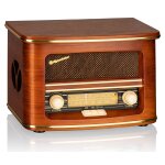 Radio cd portable fm / mw vintage, lecteur cd - mp3, usb, stro, tlcommande, , bois, roadstar, hra ...