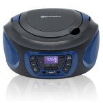 Radio cd portable numerique fm pll, lecteur cd, cd - r, cd - rw, mp3, usb, stereo, , noir / bleu, roadstar, ...