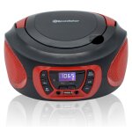 Radio cd portable numerique fm pll, lecteur cd, cd - r, cd - rw, mp3, usb, stereo, , noir / rouge, roadstar, ...