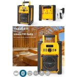 Radio de chantier fm 2. 2   ecran bleu blanc alimentation secteur + pile numrique 15 w bluetooth rveil ...