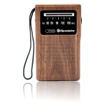 Radio fm analogique portable, fonctionnant sur piles, prise casque petite lgre, , bois, roadstar, tra ...