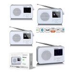Radio fm dab + bluetooth portable sur batterie compacte �cran lcd 2. 4'' blanche