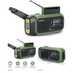 Radio fm / dab + r�veil radio portable usb solaire - radio d'urgence avec manivelle