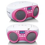 Radio fm portable lecteur cd / mp3 / usb / rose
