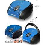 Radio fm st�r�o portable - lecteur cd noir et bleu