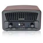 Radio numrique portable vintage dab + / fm bluetooth usb, stro, double rveil, , bois, roadstar, hra ...