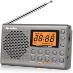 Radio portable am / fm / ondes courtes (gris), radio de poche  piles, grand cran numrique, radio - ...