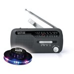Radio portable mh - 07 - ds - noir - alimentation par dynamo et nergie solaire - multi - gammes fm / ...