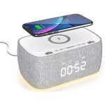 Radio rveil digital avec chargeur sans fil et enceinte bluetooth portable