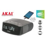 Radio - reveil fm / dab + et usb de charge - akai - noir