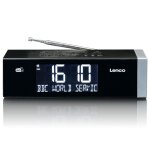 Radio - réveil fm stéréo avec horloge à commande radio et entrée aux cr - 640bk noir - argent Radio - réveil fm stéréo avec horloge à commande radio et entrée aux cr - 640bk noir - argent