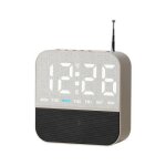 Radio r�veil num�rique led � double alarme radio fm et recharge usb grey fabric texture yonis