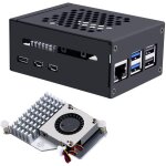 Raspberry pi 5 metal botier avec official active cooler, support pcie m. 2 nvme ssd shield top x1001 ...