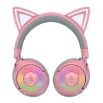 Razer kraken kitty v3 pro - quartz casque sans fil et filaire arceau gaming usb type - a bluetooth rose ...