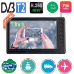 Rechargeable d5 5 pouces 800 * 480 portable mini tv avec dvb - t2 atsc isdbt fm rl usb batterie pocket ...