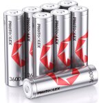 Rechargeables piles aa (lot de 8), 3600mwh double a pile 1, 5v lithium aa / hr6 batteries rechargeables ...